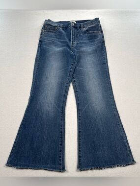 Pistola Lennon High Rise Cropped Boot Cut Jeans Womens 29 Raw Hem Med Wash Ankle